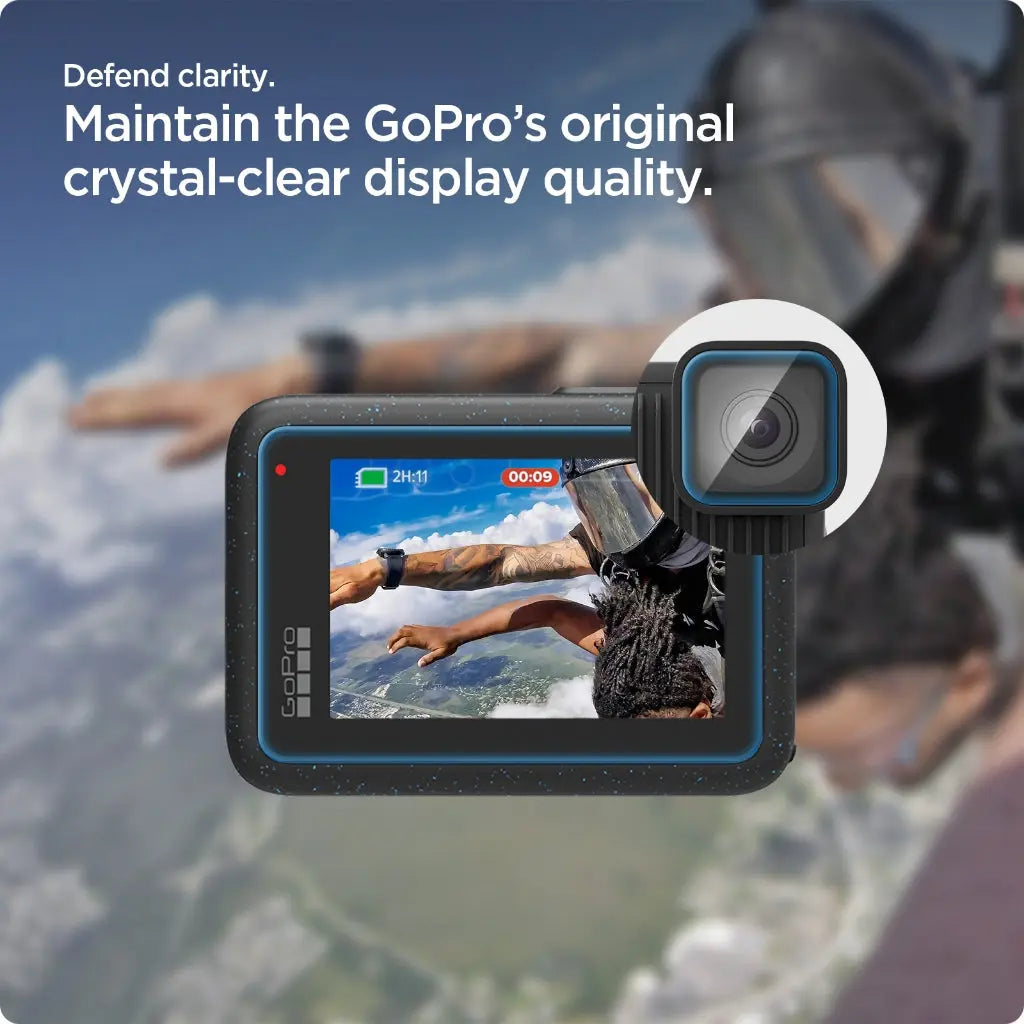 [4 Pack] Spigen GoPro Hero 4K Screen Protector Glas tR Slim (2Pack Camera Lens Protectors + 2Pack Touch Screen Protectors)