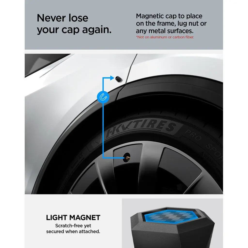 [4 Pack] Spigen Universal Magnetic Car Tire Valve Cap Car Accessories Valve Cap For Tire VS100