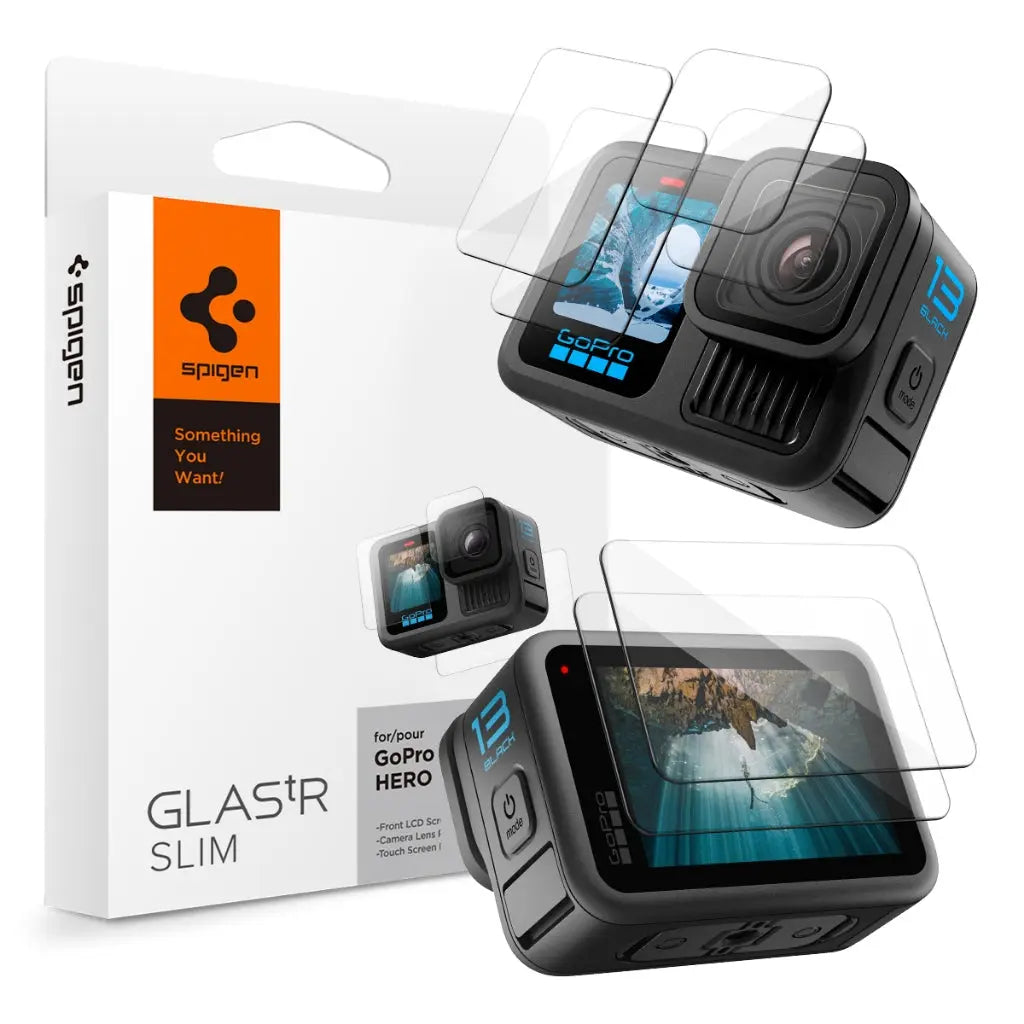 [6 Pack] Spigen GoPro Hero13 Black Screen Protector Glas tR Slim For Front LCD Screen + Camera Lens + Touch Screen