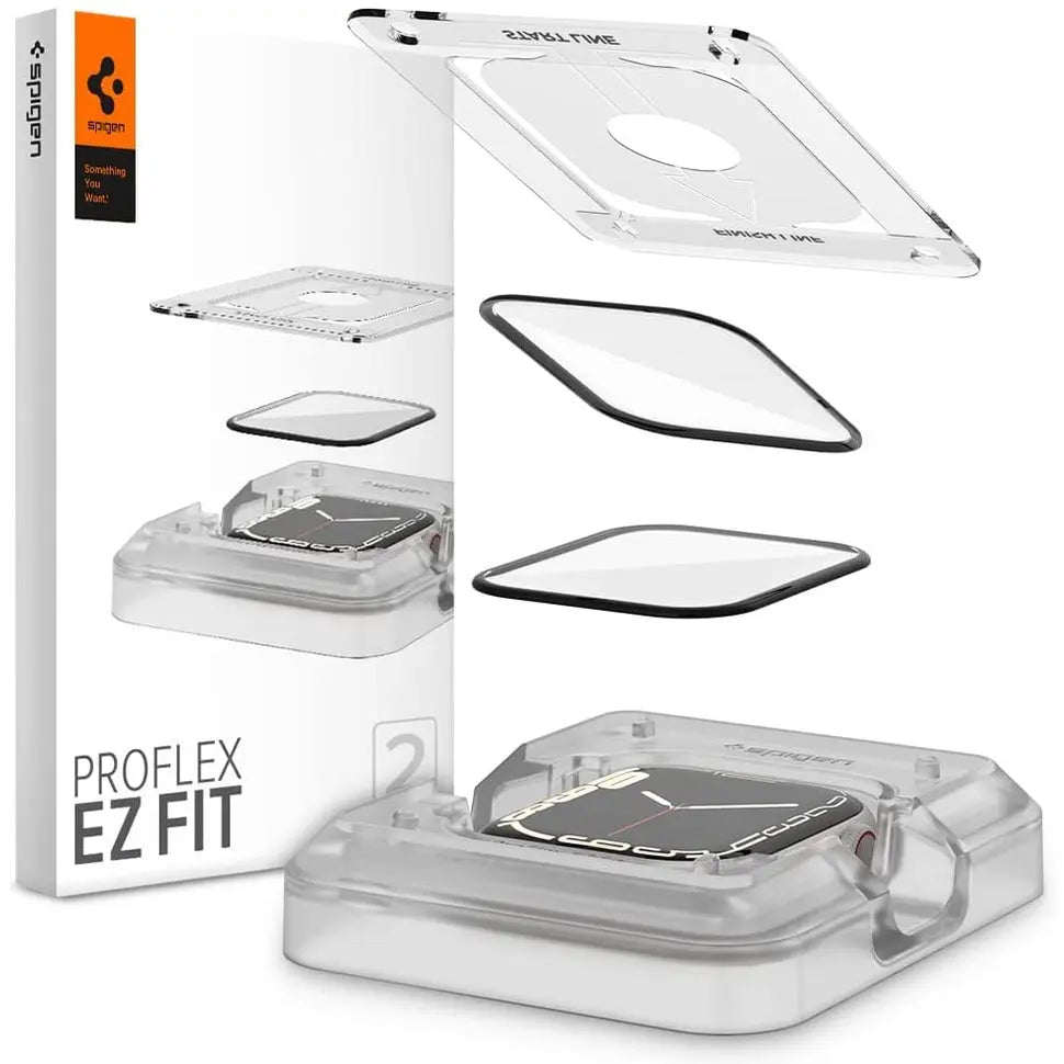 [2 Pack] Apple Watch Screen Protector Series 9 / 8 / 7 (41mm) Tempered Glass ProFlex EZ Fit