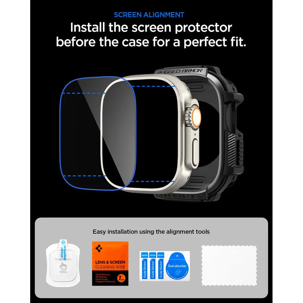 Apple Watch Ultra 3 / 2 / 1 (49mm) Case Rugged Armor + Screen Protector