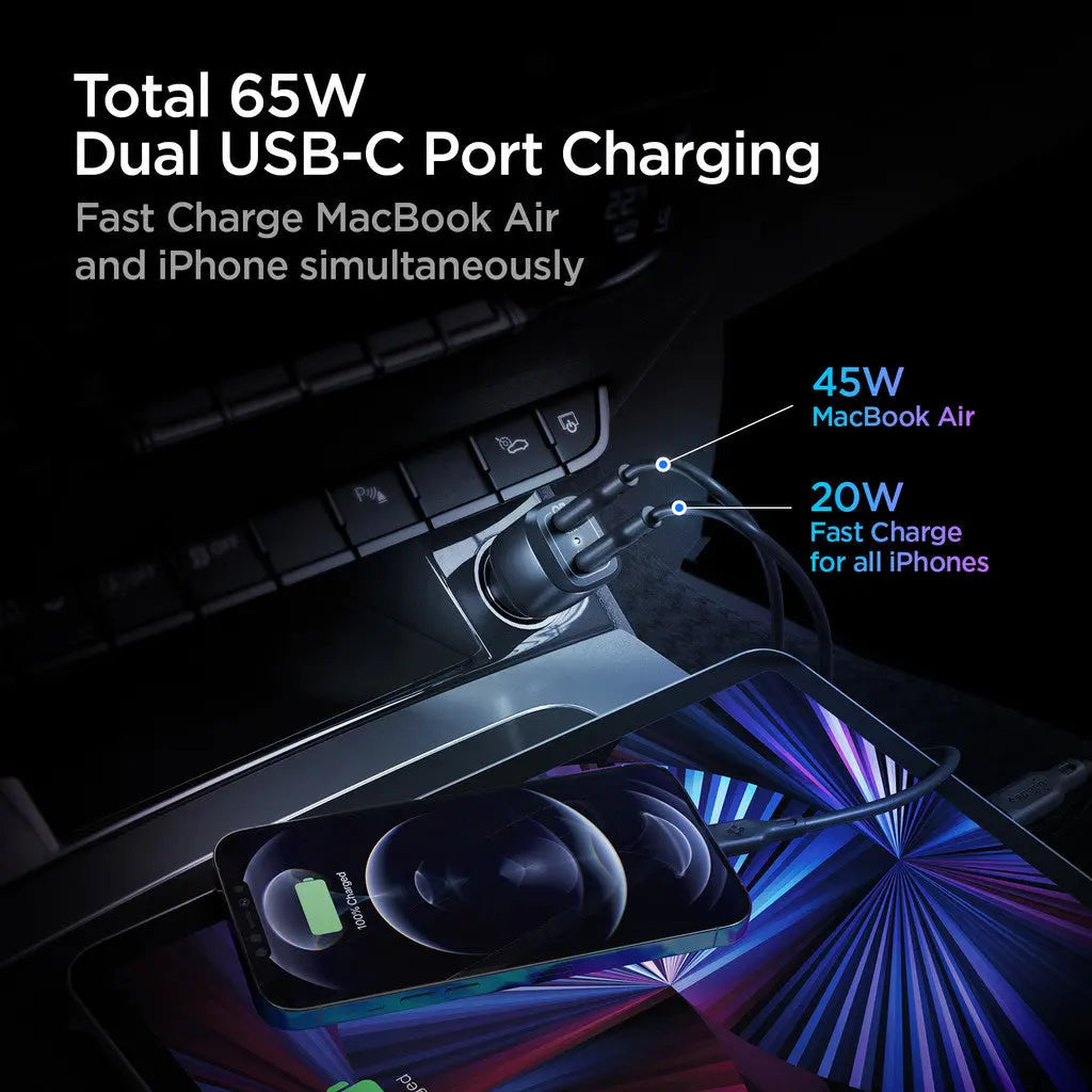 ArcStation™ Dual Port USB C Car Charger (PD 3.0 45W + 20W)