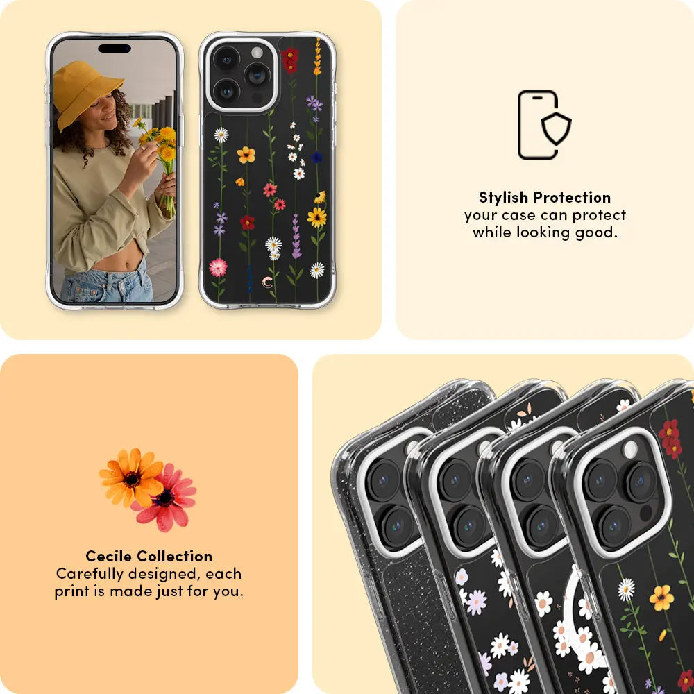 CYRILL Cecile iPhone 15 Pro Case 6.1" Flower Garden