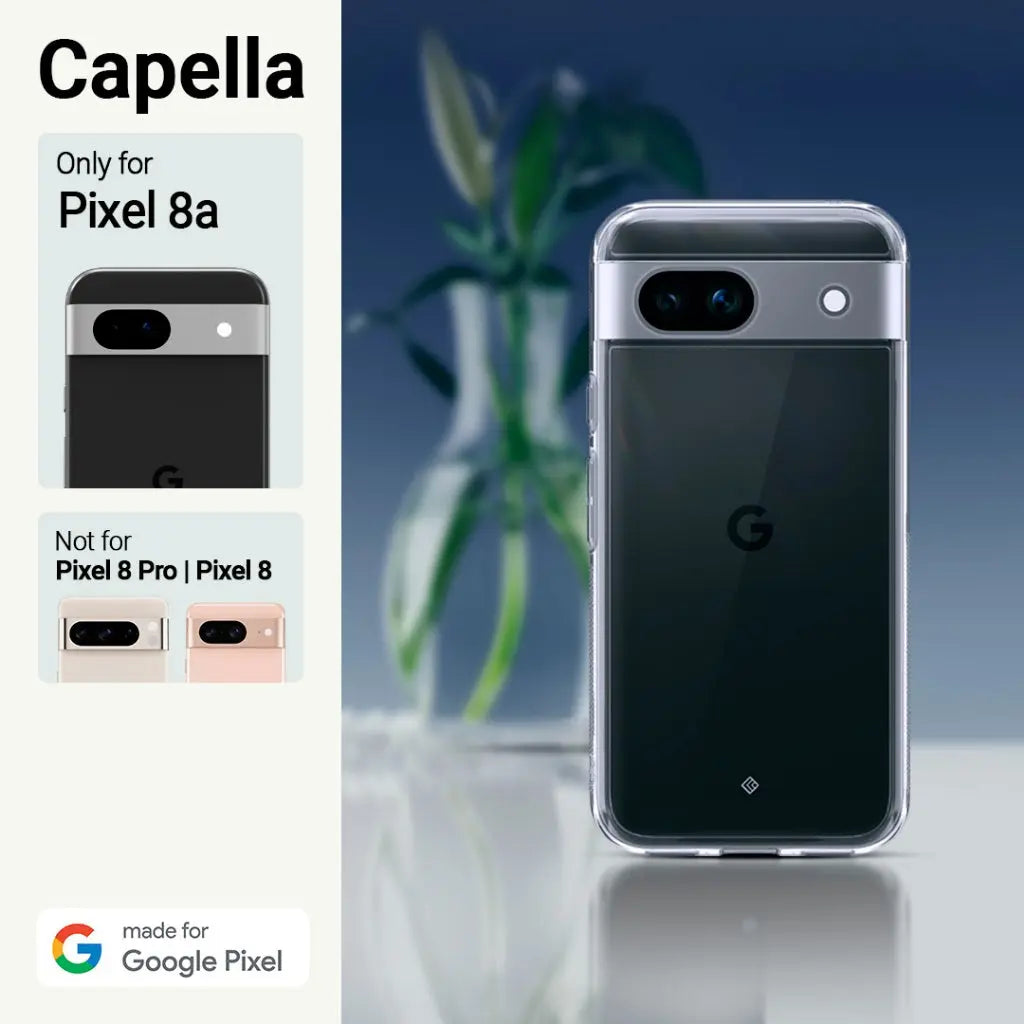 Caseology Google Pixel 8a Case Capella Spigen Sub Brand Google Pixel 8a Cover Extreme Drop Protection Clear Casing