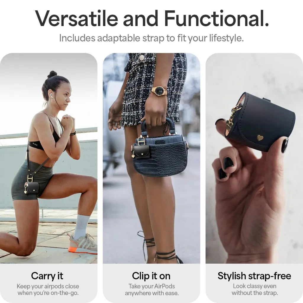 Cyrill AirPods 4th Gen Case (2024) Spigen Sub Brand Mini Bag With Leather Strap Casing AirPods 4 Cover AirPods 4 Casing