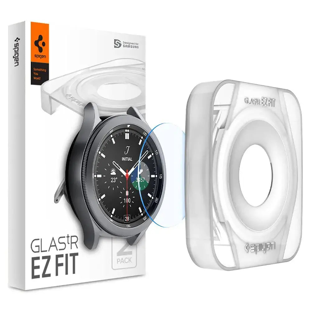 [2 Pack] Galaxy Watch 4 Classic (42mm) / Galaxy Watch 3 (41mm) Screen Protector Glas.tR EZ Fit - Spigen Singapore