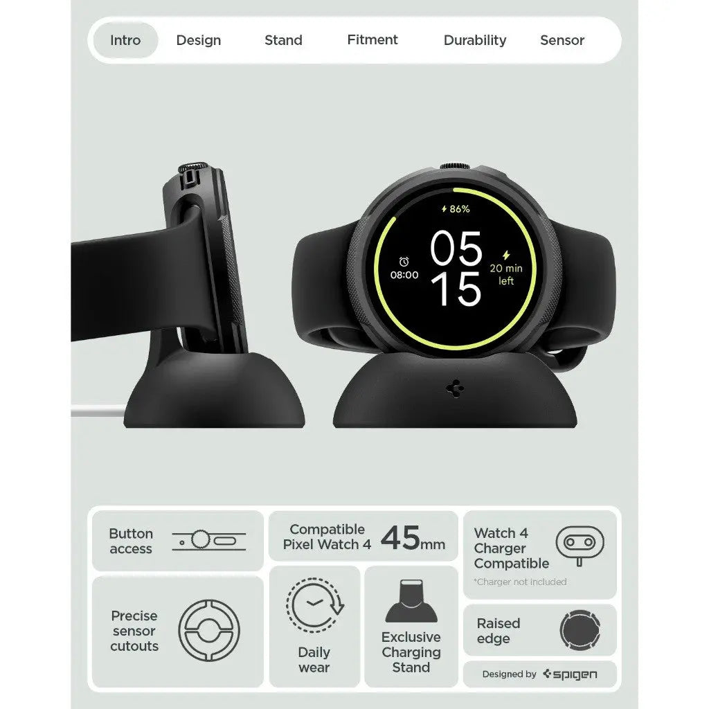 Google Pixel Watch 4 Case (45mm) Liquid Air with Charger Stand