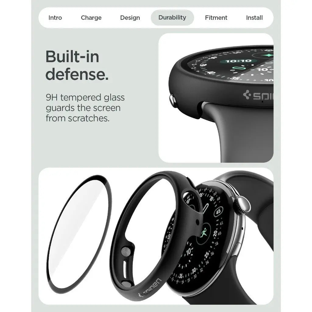 Google Pixel Watch 5 / 4 (45mm) Case Thin Fit 360 with Tempered Glass
