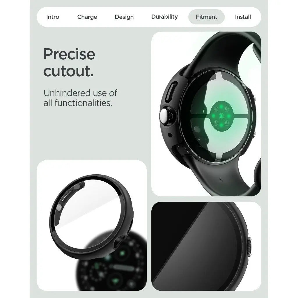 Google Pixel Watch 5 / 4 (45mm) Case Thin Fit 360 with Tempered Glass