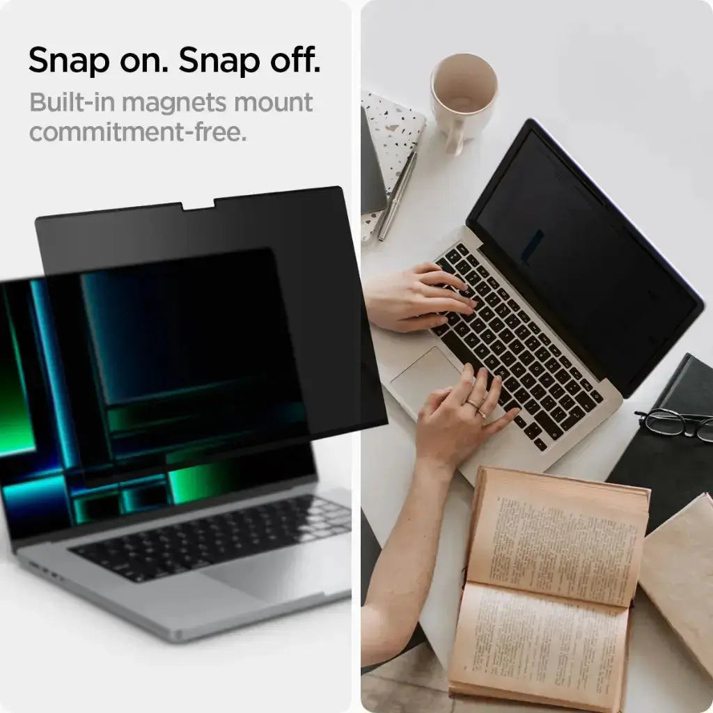 Spigen MacBook Pro 14 inch (M4 / M4 Pro / M4 Pro Max / M3 / M2 / M1) Privacy Screen Protector SafeView Tempered Glass