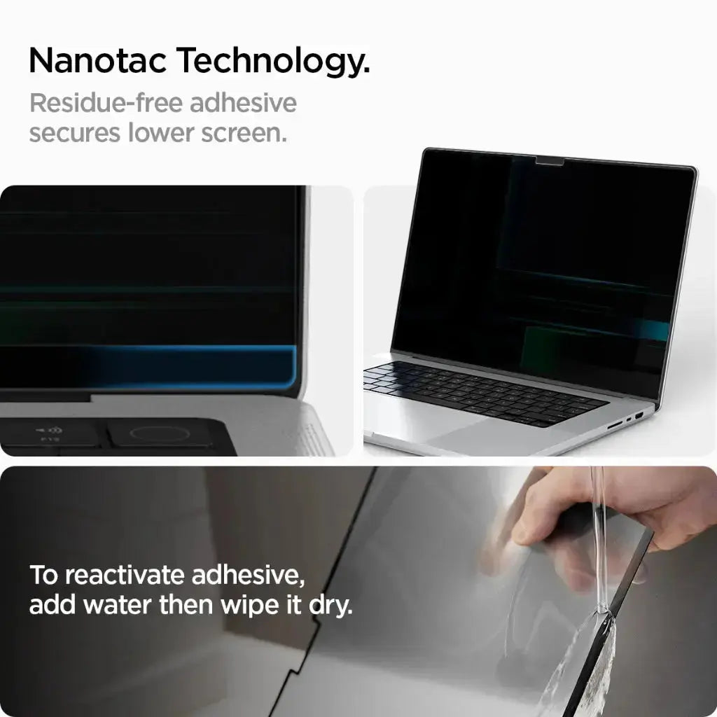 Spigen MacBook Pro 14 inch (M4 / M4 Pro / M4 Pro Max / M3 / M2 / M1) Privacy Screen Protector SafeView Tempered Glass