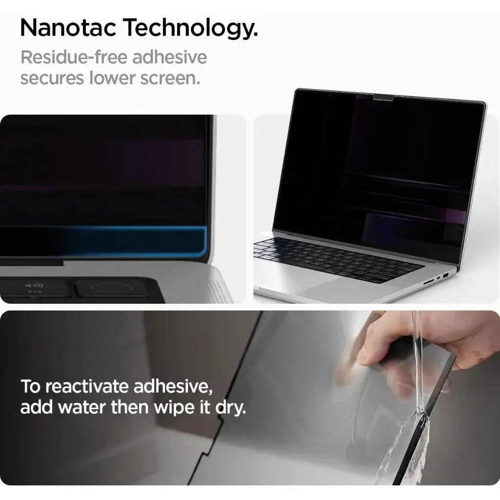 Spigen MacBook Pro 16 inch (2024/2023/2021) Privacy Screen Protector SafeView Tempered Glass MacBook Screen Protector
