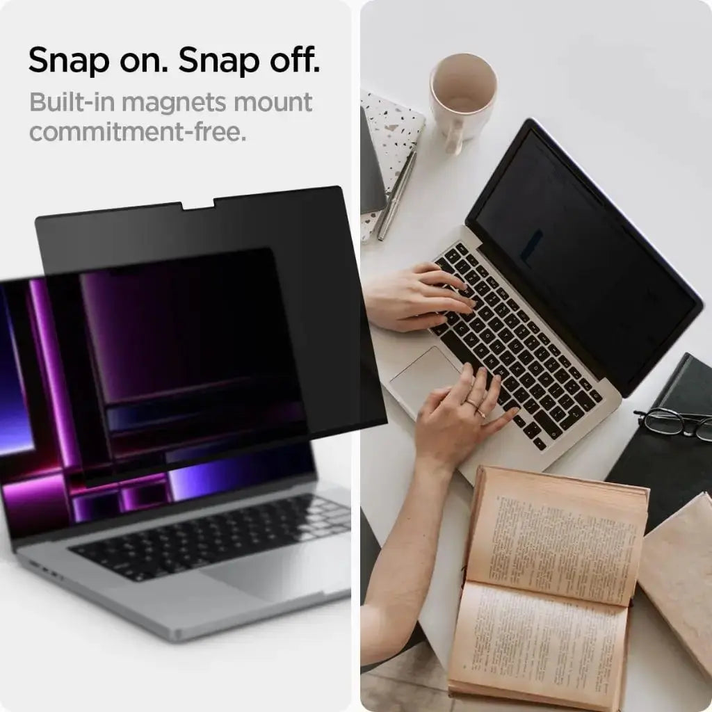 Spigen MacBook Pro 16 inch (2024/2023/2021) Privacy Screen Protector SafeView Tempered Glass MacBook Screen Protector