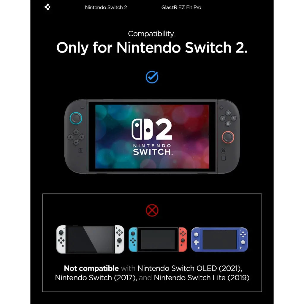Nintendo Switch 2 Screen Protector Glas.tR EZ Fit Pro [2 Pack]