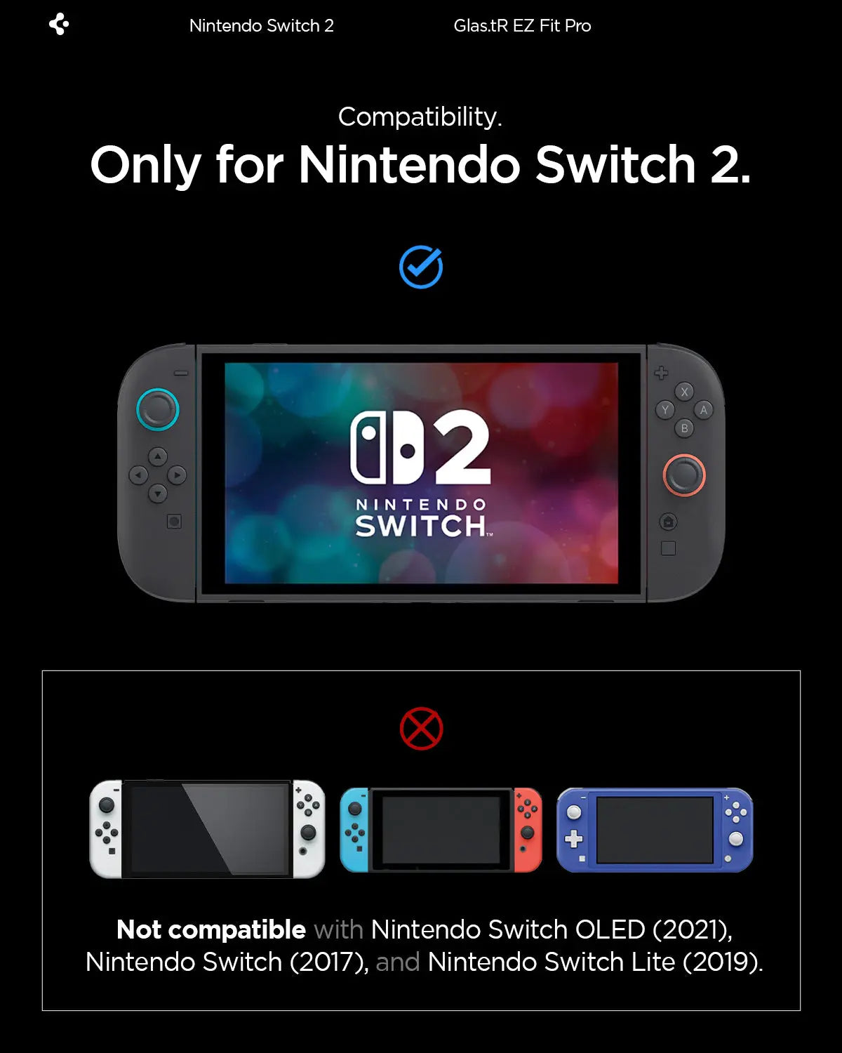 Nintendo Switch 2 Screen Protector Glas.tR EZ Fit Pro [2 Pack]