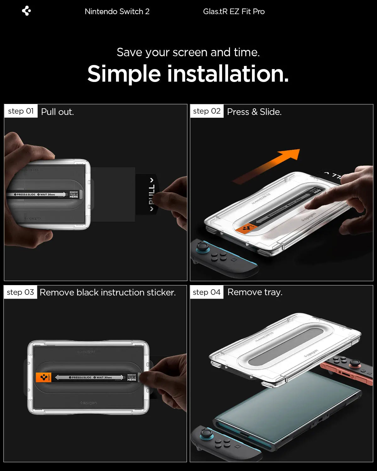 Nintendo Switch 2 Screen Protector Glas.tR EZ Fit Pro [2 Pack]