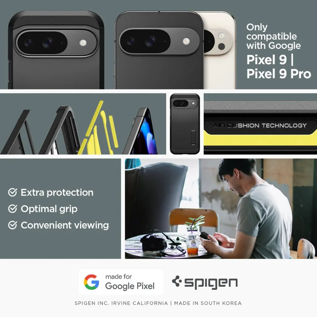 Spigen Google Pixel 9 Pro / Pixel 9 Case Tough Armor Cover Kickstand & Extreme Drop Protection Casing