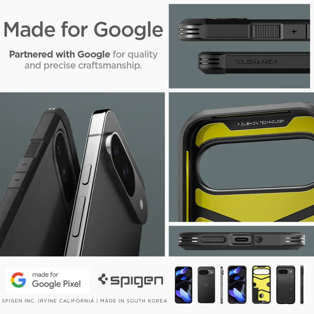 Spigen Google Pixel 9 Pro / Pixel 9 Case Tough Armor Cover Kickstand & Extreme Drop Protection Casing