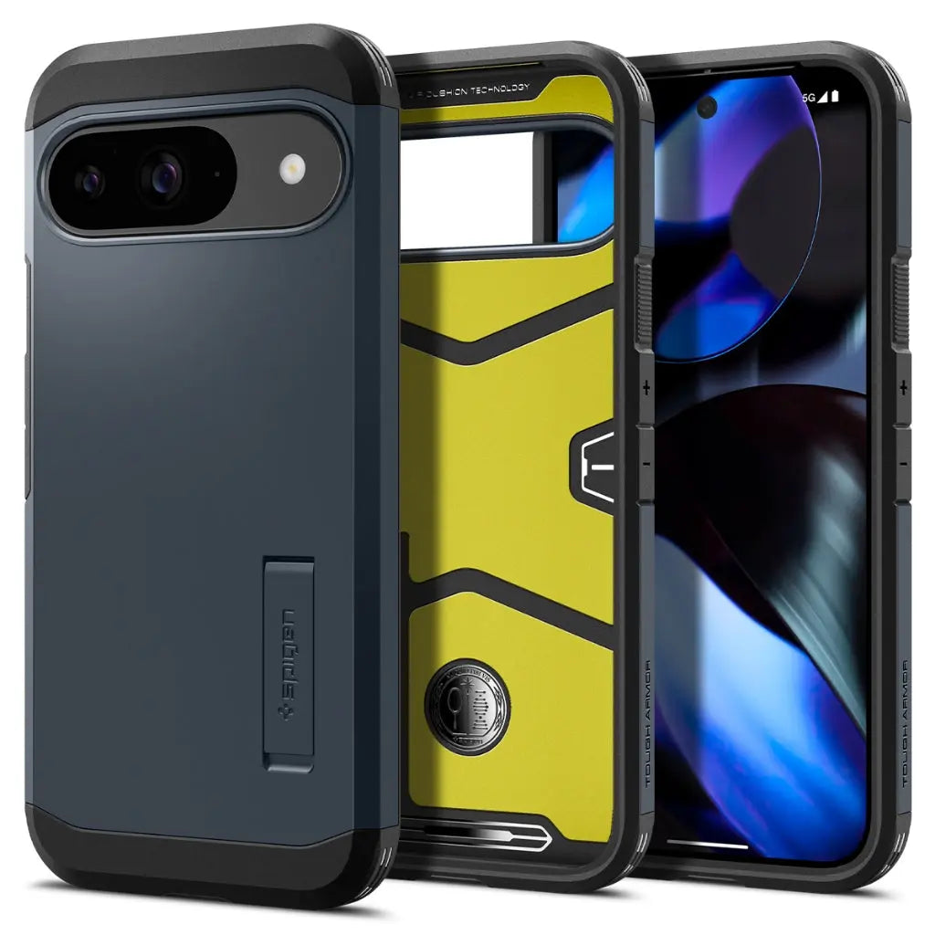 Spigen Google Pixel 9 Pro / Pixel 9 Case Tough Armor Cover Kickstand & Extreme Drop Protection Casing