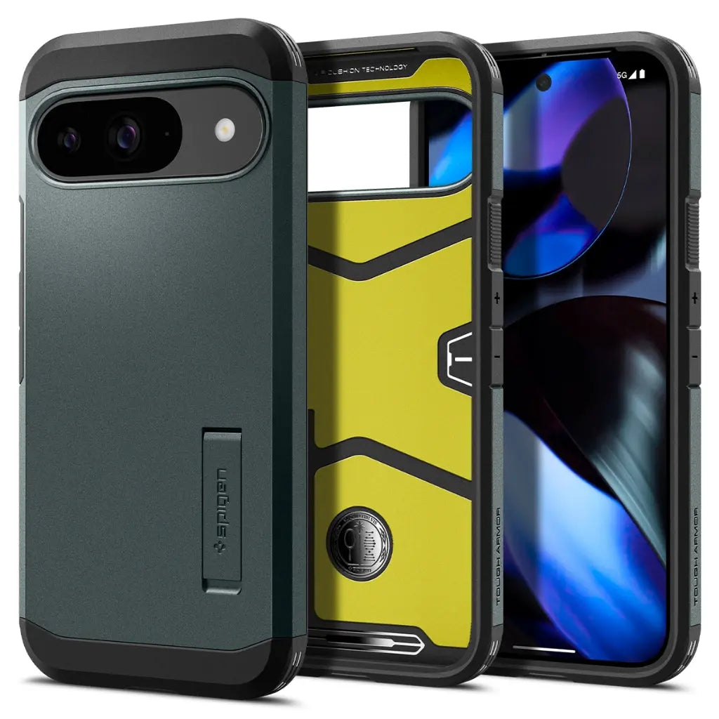 Spigen Google Pixel 9 Pro / Pixel 9 Case Tough Armor Cover Kickstand & Extreme Drop Protection Casing