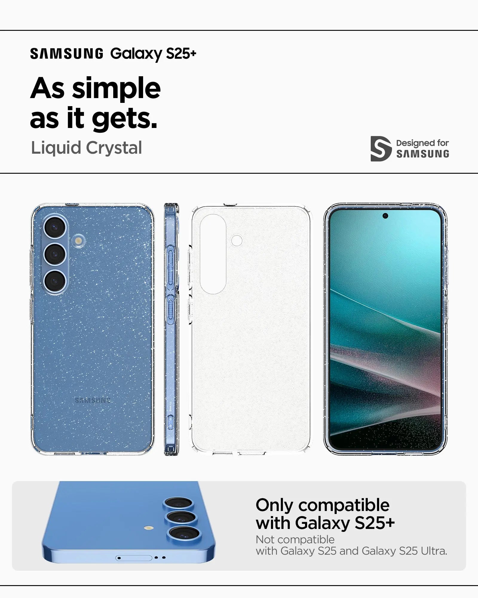 Samsung S25+ Case Liquid Crystal Glitter