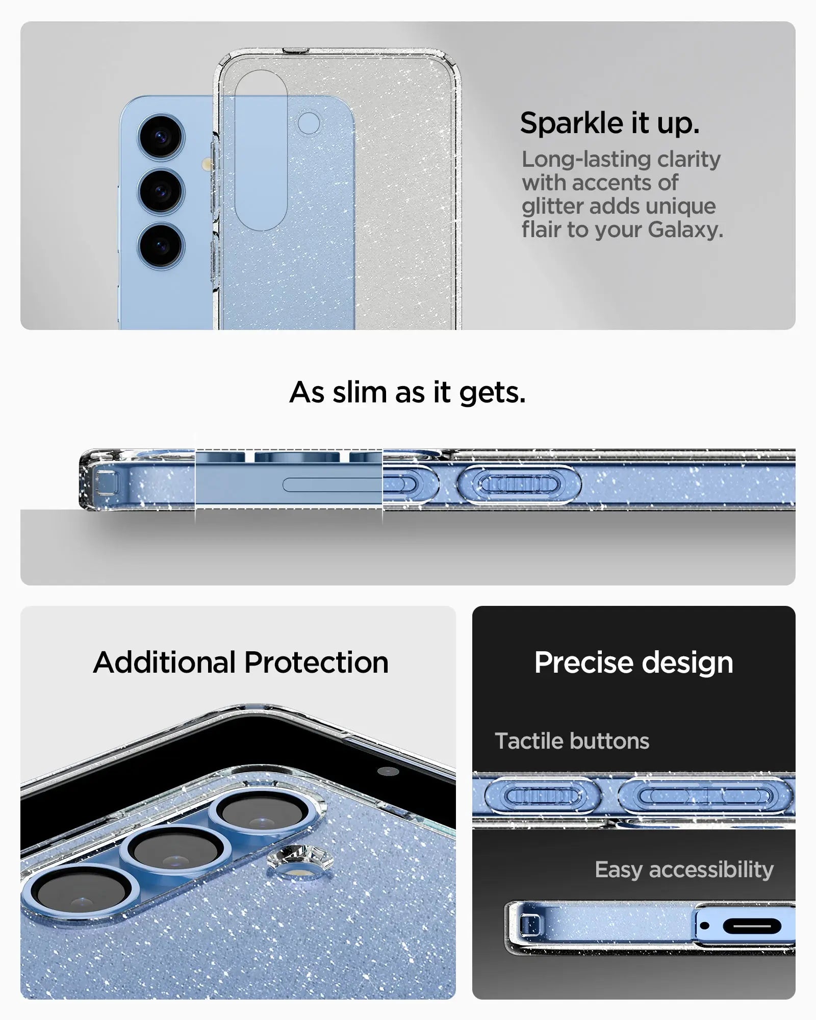 Samsung S25+ Case Liquid Crystal Glitter