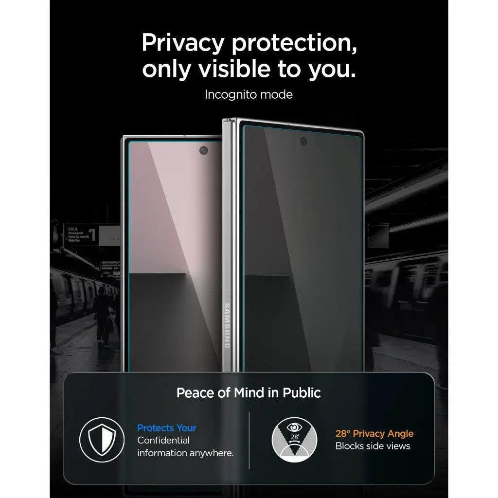 Samsung Z Fold 8 Ultra / Z Fold 7 Privacy Screen Protector EZ Fit Pro HD [2 Pack]