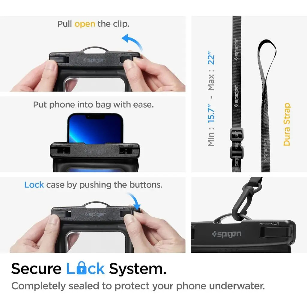 [Set of 2] Spigen Aqua Shield Waterproof Waist Bag Waterproof Phone Pouch Waterproof Phone Case A621