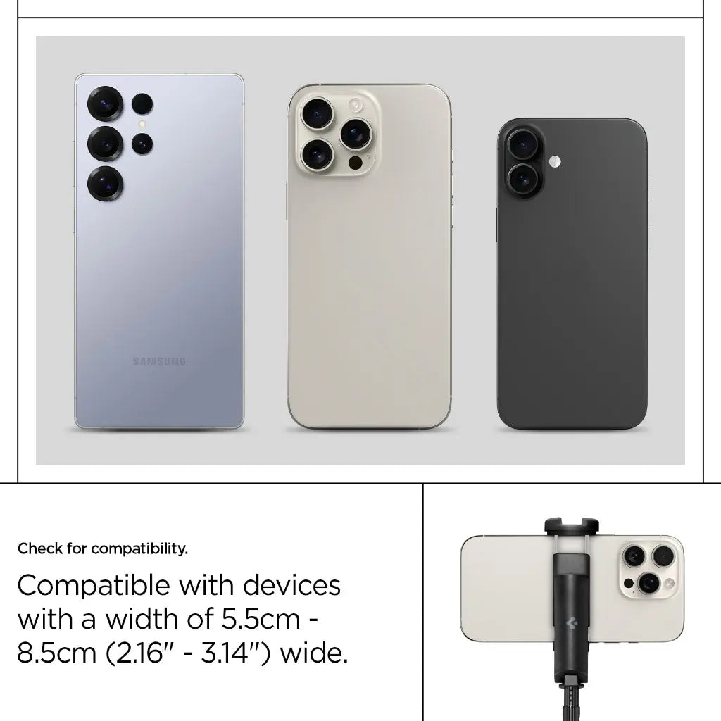 Spigen 146cm Selfie Stick Tripod S541W Auto Open Phone Stand Selfie Stick Rechargable Remote Phone Holder Stand
