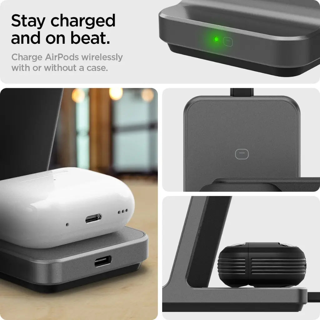 Spigen 3-in-1 OneTap Pro Wireless Charger MagSafe Charger Stand Fast Qi2 Magnetic Charger For iPhone Apple Watch AirPods