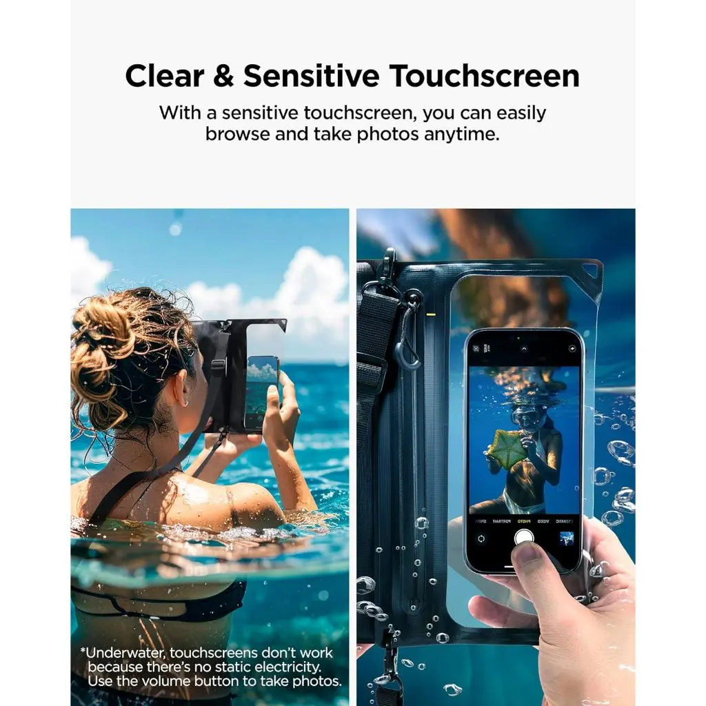 Spigen A640 Aqua Shield Waterproof Bag Crossbody Bag Dual Detachable Pocket IPX8 Waterproof pouch