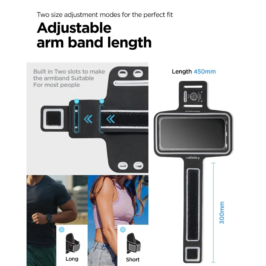 Spigen A703 Dynamic Shield Running Armband Waterproof Pouch Wrist Band Sweatproof Running Phone Holder Phone Armband