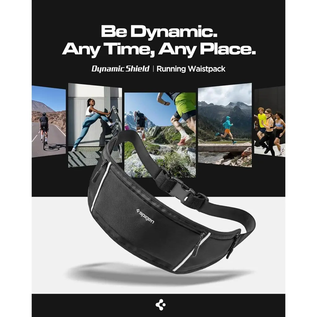 Spigen  A710 Waist Bag Running Belt Bag Waist Pouch Phone Holder Running Bag Sport Bag For iPhone Samsung Huawei