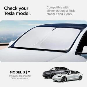 Spigen  All Tesla Model Y & 3 Front Windshield Sunshade Tesla Accessories TO260 Car Accessories