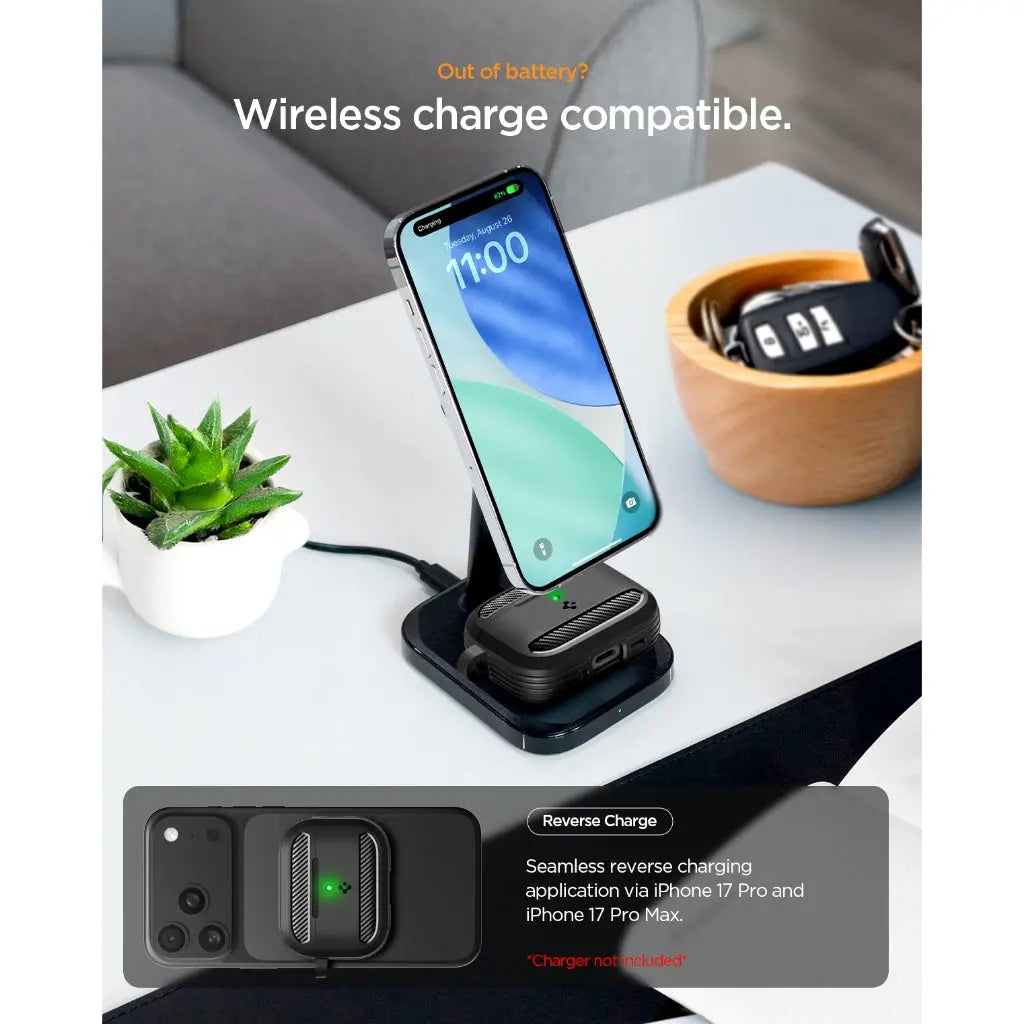 Spigen Apple AirPods Pro 3 Case (2025) Rugged Armor AirPods Pro 3 Cover Wireless Earbuds AirPods Pro 3 Casing