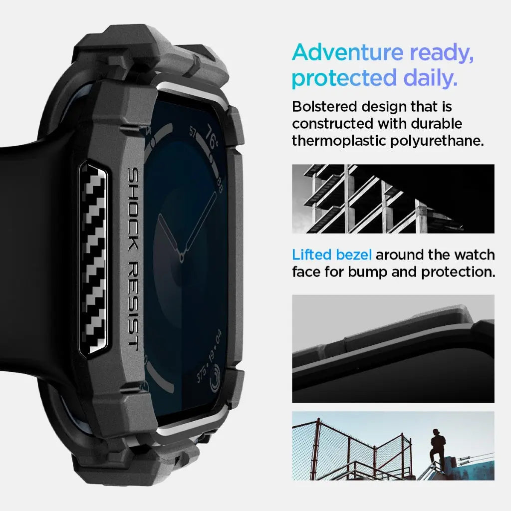 Spigen Apple Watch Case Series 10 (46mm) Rugged Armor Apple Watch Cover Drop Protection Casing Apple Watch 10 Case