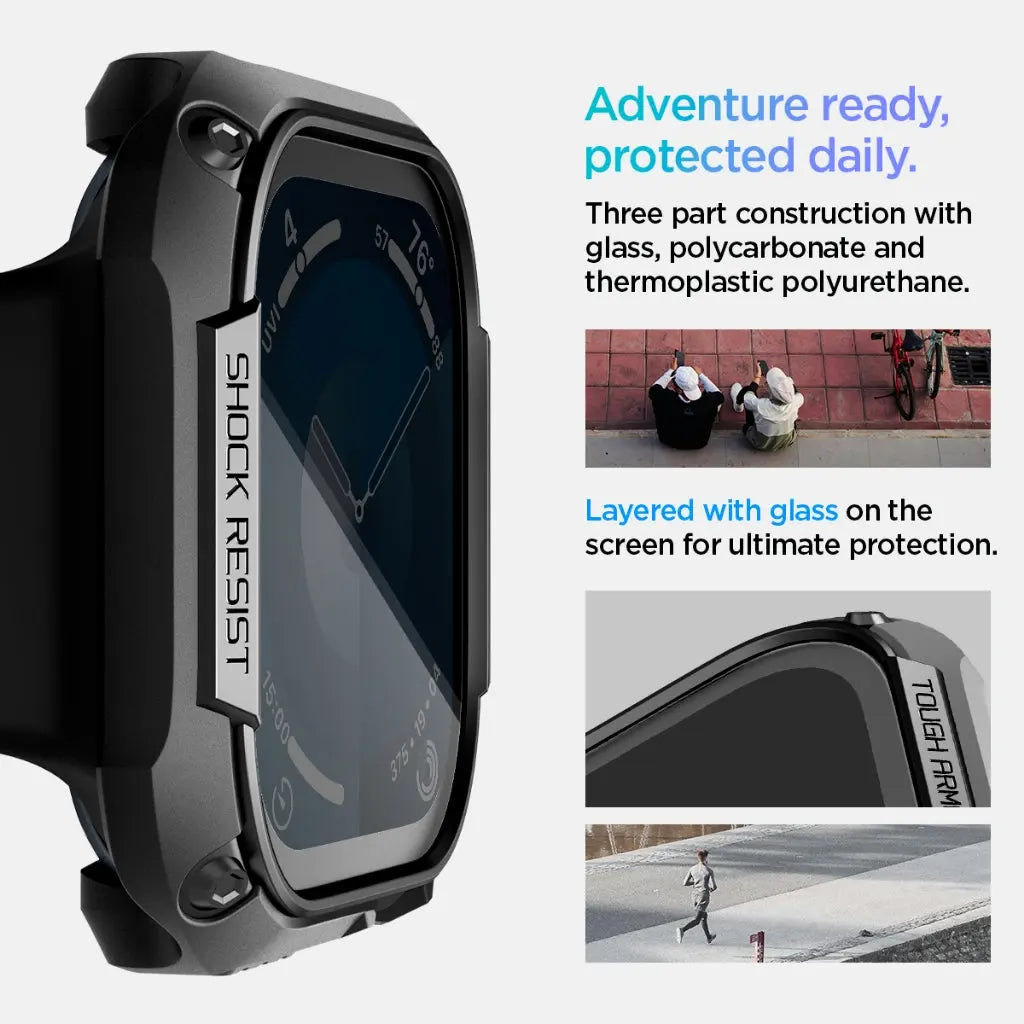 Spigen Apple Watch Case Series 10 (46mm) Tough Armor With Tempered Glass Apple Watch Cover Casing Apple Watch 10 Case
