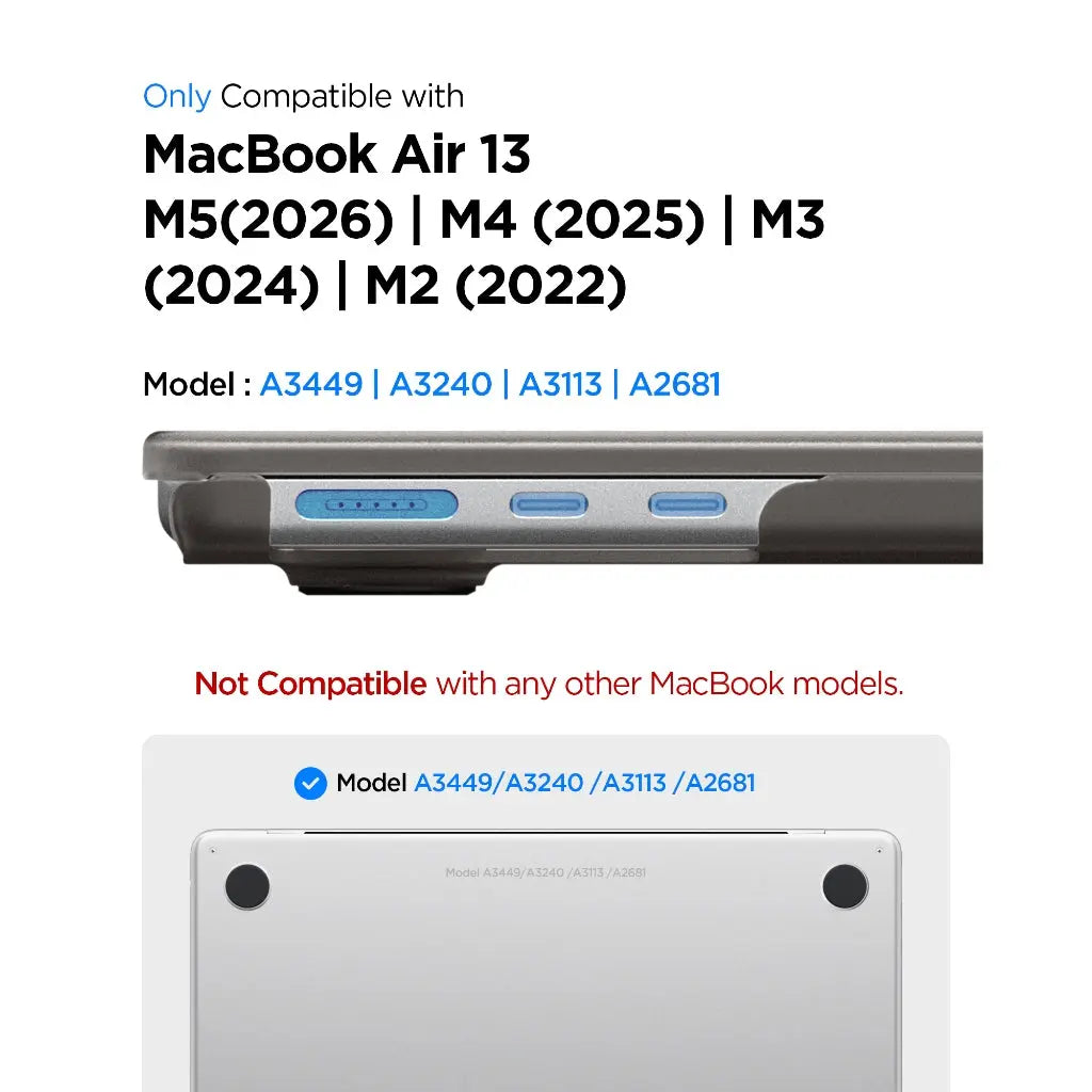 Spigen Case Airskin Frost For Macbook Air 13 inch case M5/M4/M3/M2 (2026 / 2025 / 2024 / 2022)