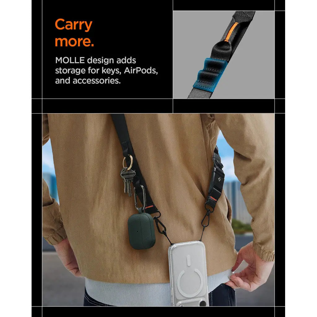 Spigen Crossbody Phone Strap Phone Lanyard Neck Strap Lanyard Strap Adjustable Wrist Strap DA30M