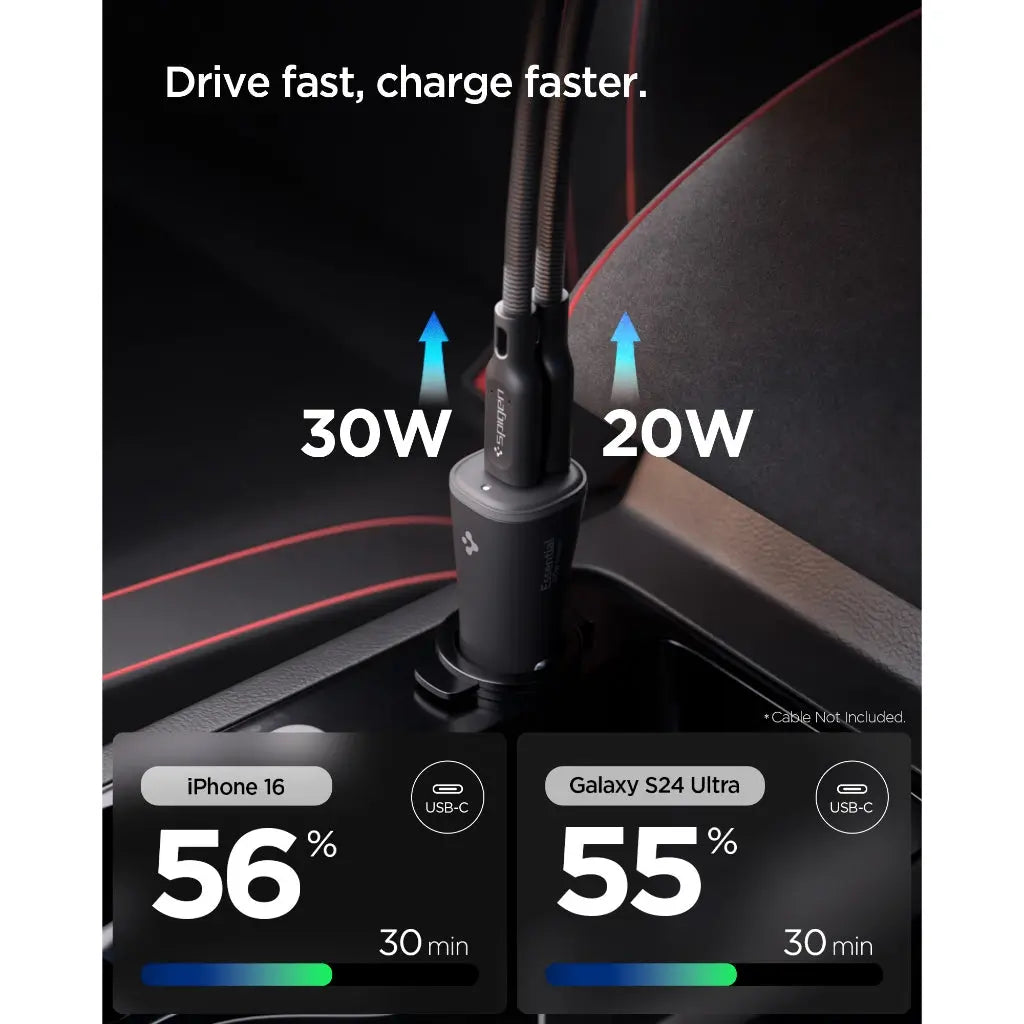 Spigen Essential 50W USB-C Car Charger Fast Charging Car Charger Adapter Fast Charging Adapter