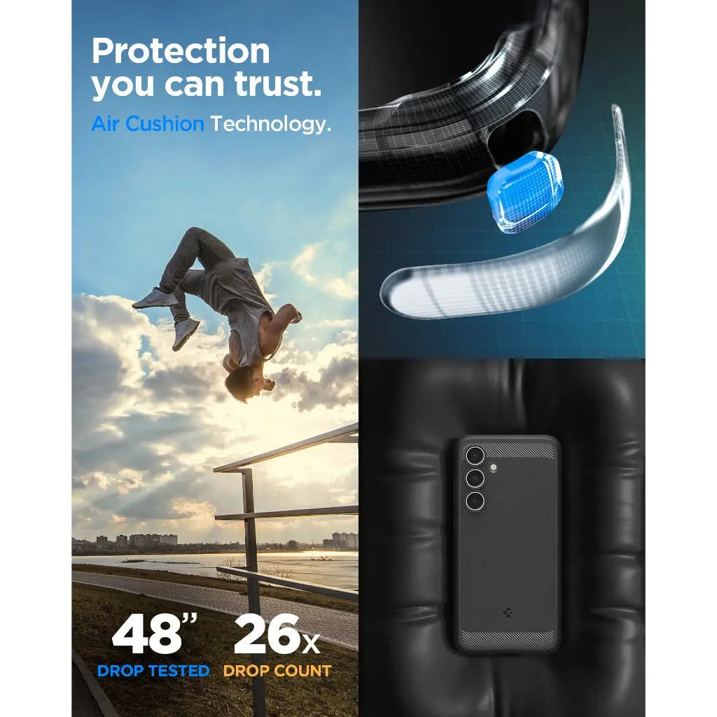 Spigen Galaxy S24 FE Case Cover Rugged Armor Samsung S24 Fe Casing Mil-Grade Protection Car-inspired Design