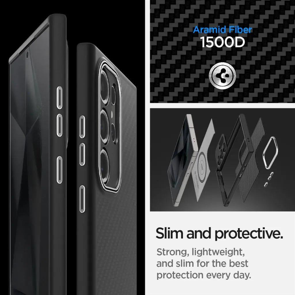 Spigen Galaxy S24 Ultra Case 6.8" Enzo Aramid Case Slim Premium Ultimate Protection Samsung S24 Ultra Cover