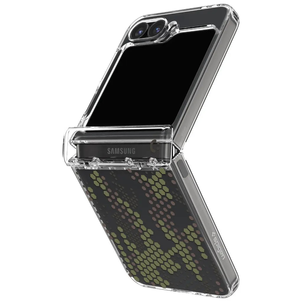 Spigen Galaxy Z Flip 6 Case Cover Ultra Hybrid Pro Digital Camo Samsung Cover Mil-Grade Drop Protection