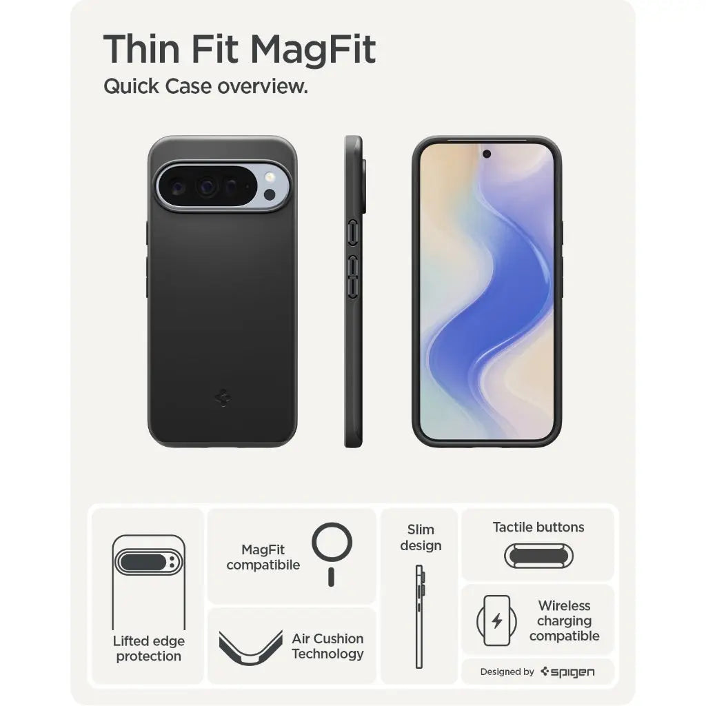 Spigen Google Pixel 10 Pro XL Case Thin Fit MagFit Magnetic Phone Case Slim Coverage Cover Google Pixel 10 Pro XL Casing