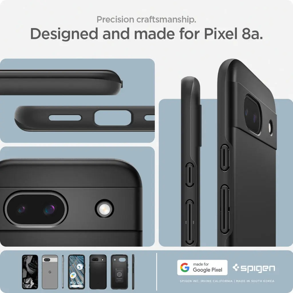 Spigen Google Pixel 8a Case Thin Fit Google Pixel 8a Cover Upgraded Protection All Around Slim Coverage Casing