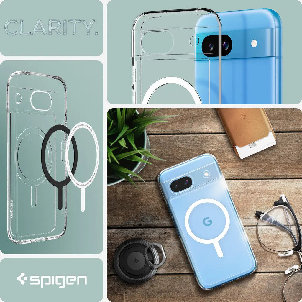 Spigen Google Pixel 8a Case Ultra Hybrid OneTap Metal Ring Magnetic Case Charging Compatible Magnetic Casing