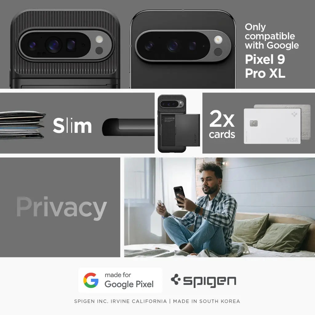 Spigen Google Pixel 9 Pro XL Case Slim Armor CS Dual Layer Wallet Design & Card Slot Holder Google Pixel Cover
