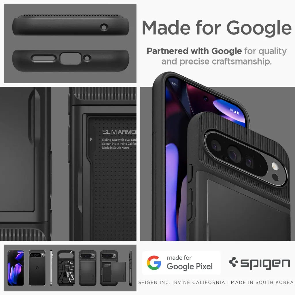 Spigen Google Pixel 9 Pro XL Case Slim Armor CS Dual Layer Wallet Design & Card Slot Holder Google Pixel Cover