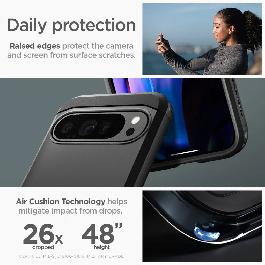 Spigen Google Pixel 9 Pro XL Case Tough Armor Google Pixel 9 Pro XL Cover Kickstand & Extreme Drop Protection