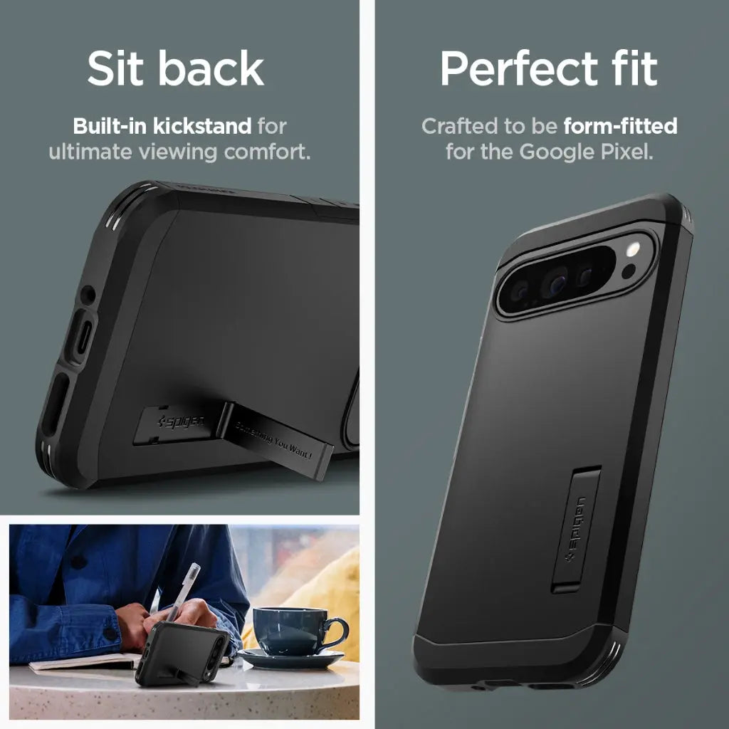 Spigen Google Pixel 9 Pro XL Case Tough Armor Google Pixel 9 Pro XL Cover Kickstand & Extreme Drop Protection